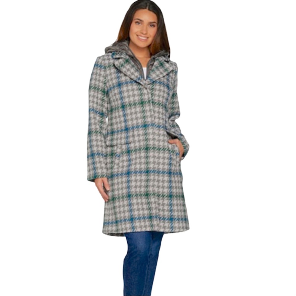 Isaac Mizrahi Houndstooth Coat SZ 12